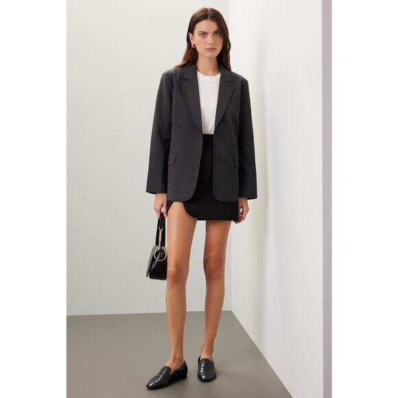 Moon River Jackets & Blazers - MOON RIVER Gray Pinstripe Double Layered Front Button Blazer Jacket sz Medium